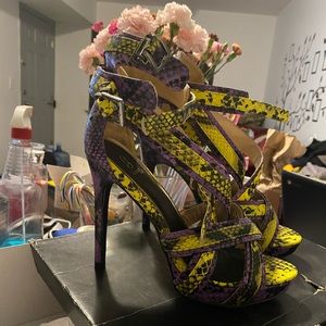 Purple multi color sandal